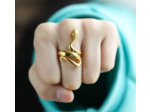 Bagues serpent pour femme en acier inoxydable doré