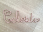 Prénom en Vieux  Rose pâle paillettes de 3 à 10 lettres