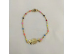 Bracelet arête de poisson multi-couleurs/doré