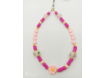 Bijou de portable rose/doré/Murano "LOVE KISS""