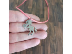 Collier licorne sur cordon rose