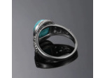 Bague ronde turquoise en argent