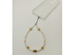 Bijou de portable en perles naturelles "JE T'AIME MAMAN"