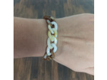 Bracelet gros maillons marron/beige 19mm