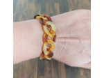 Bracelet gros maillons marron/ambre doré 22mm