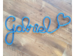 Prénom en tricotin Bleu Roi Pailleté de 3 à 10 lettres