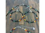 Parure en perles de rocaille noir et couleurs