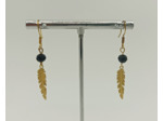 Boucles d'oreilles plume doré/noir