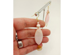 B.O. en perles de nacre ovale rose/doré