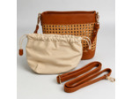 Farfouillette Sac Seau Tressé & Pochette Amovible Camel