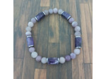 Bracelet Améthyste/Jaspe lila/Hématite