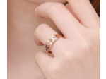 Bague dorée en forme de lune en acier inoxydable
