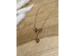 COLLIER DORÉ AMBRE COGNAC