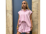 CHEMISE RAYÉE ROSE SANS MANCHES