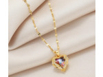 Pendentif zircon dans ailes d'ange, doré