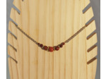 Collier corail rouge/jaspe rouge/doré