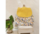 Sac à dos enfant personnalisable Ecole/Crêche modèle Crystal W désign moutarde