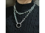 Chaîne grosse maille double cercle