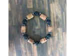 Bracelet homme bois/pierre de lave/hématite 10mm