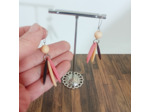 Boucles d'oreilles Jemma rose-beige-noir en ivoire végétal