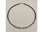 Tour de cou jade verte/bronzite