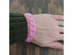 Bracelet gros maillons rose/argenté