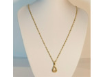 Pendentif  goutte avec pierre doré