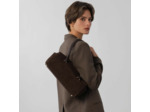 Lancaster Suède Cube Sac Rectangle En Cuir Velours 530-53 Marron