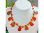 Collier Solange orange en ivoire végétal