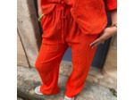 PANTALON ORANGE BRODÉ