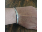 Bracelet jonc en acier Inox feuille Argenté