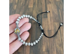 Bracelet homme en acier inox et perle œil de tigre