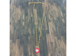 Pendentif doré cœur rouge