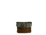 Farfouillette Petit Porte-Monnaie En Daim Choco / Doré