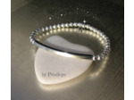 Bracelet tube carré et perles en argent 925