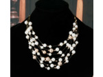 Parure multicouches perles blanches + B.O.