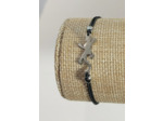 Bracelet élastique noir/lézard