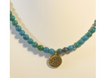 Collier en chrysocolle lotus