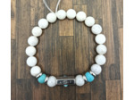 Bracelet œil porte-bonheur Pierre de lune/Turquoise