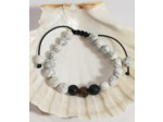 Howlite, agate noire, œil de tigre