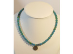 Collier en chrysocolle lotus