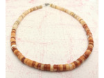 Collier homme ou femme en perles naturelles oranges et coquillage