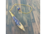 Pendule orgonite Améthyste et feuille d'or