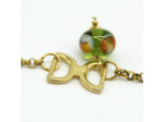 Bracelet fer à cheval perle Murano olive  Salvia