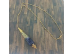 Pendentif orgonite pendule améthyste/citrine/feuilles d'or