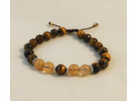 Bracelet ajustable œil de tigre / citrine