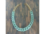 Collier gros maillons vert clair/doré