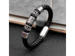 Bracelet tendance en cuir véritable pour hommes 24