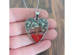 Pendentif arbre de vie résine/pierres naturelles cœur 6