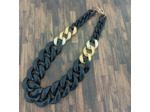 Collier gros maillons noir/doré
